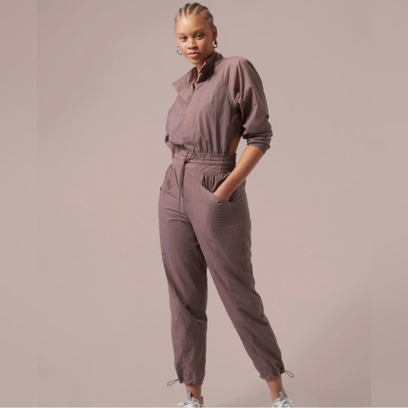 Keys Pants - Alicia Keys x Athleta Utility Windbreaker Style Jumpsuit in Purple Size 12